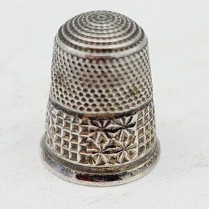 Antique Sterling Silver Mini Thimble Textured Collectible Smalls Signed & Tested